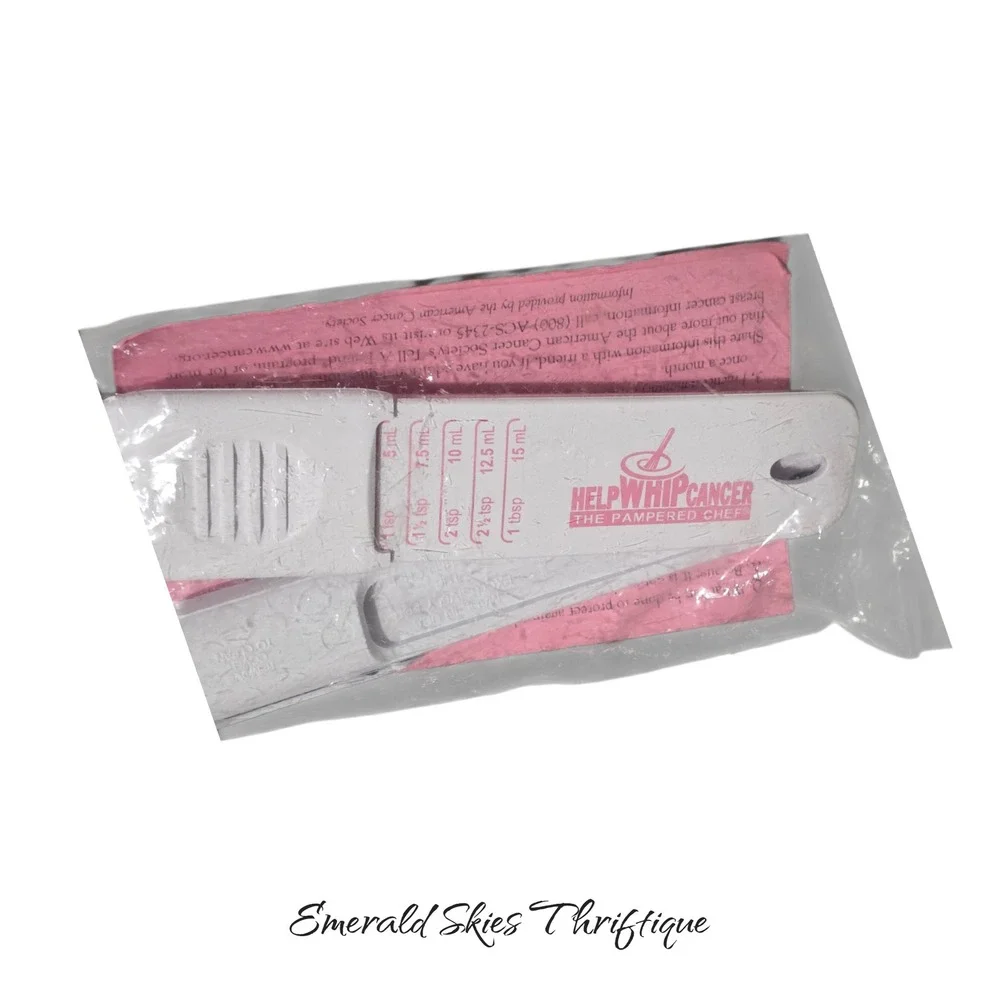 The pampered chef breast cancer adjustable measuring spoons, set of 2 free ship